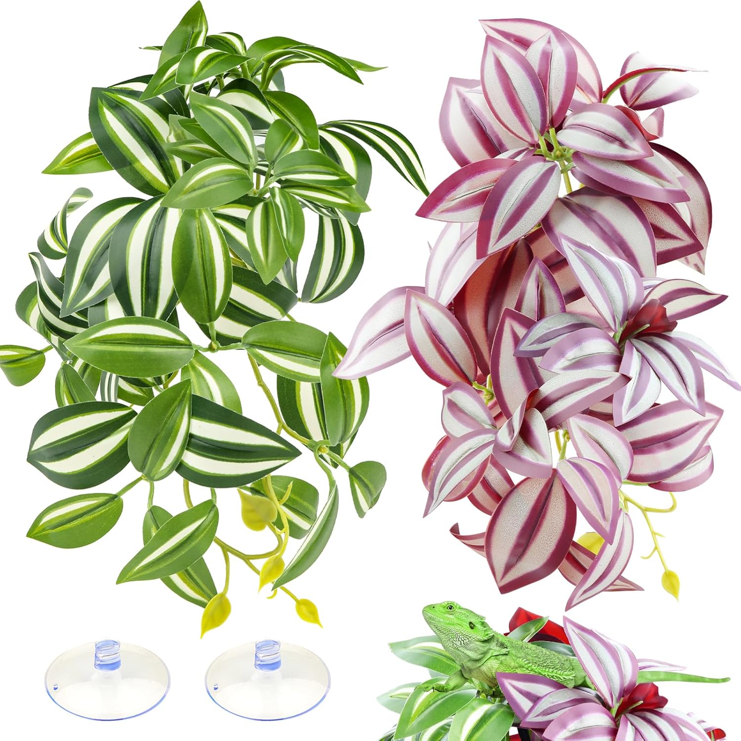 QUOZUO 2 Pack Reptilienpflanzen für Terrarium
