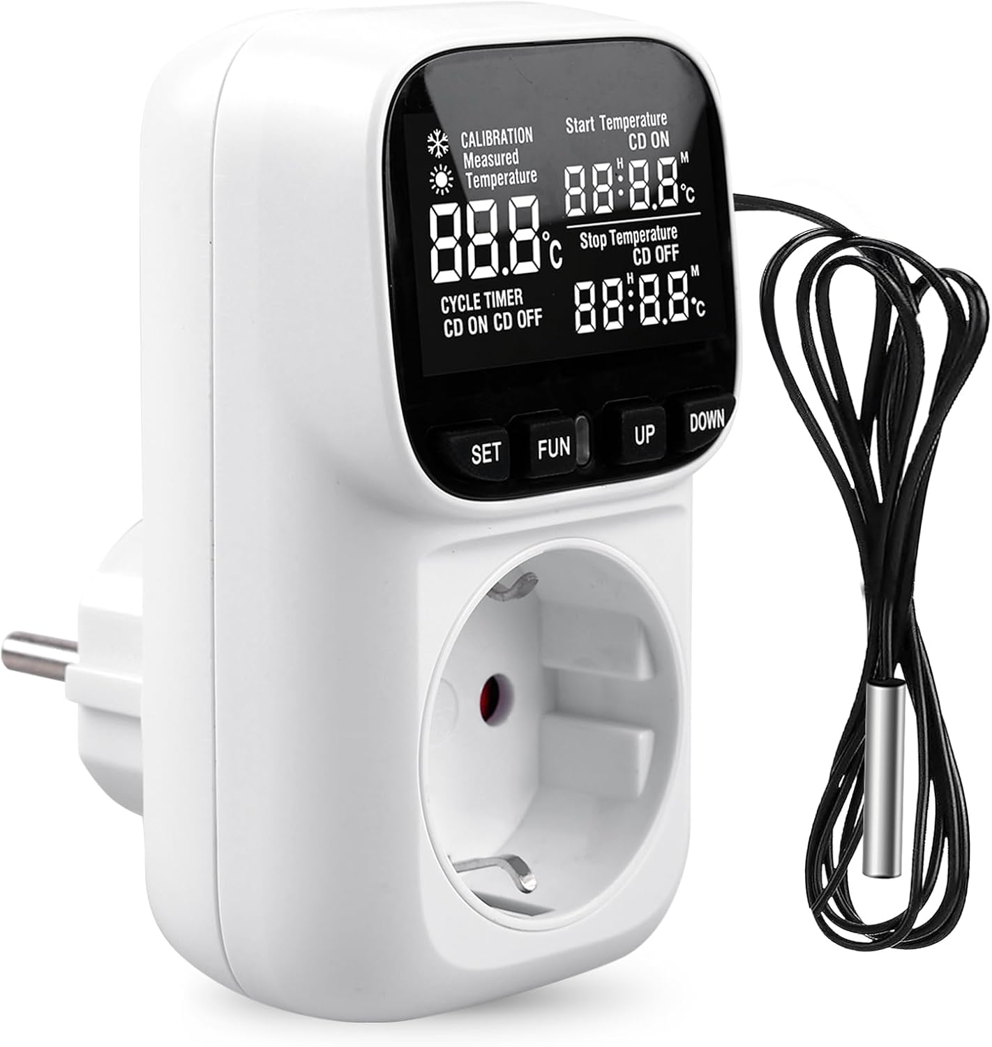 PORFOYO Digitaler Temperaturregler Steckdose 230V