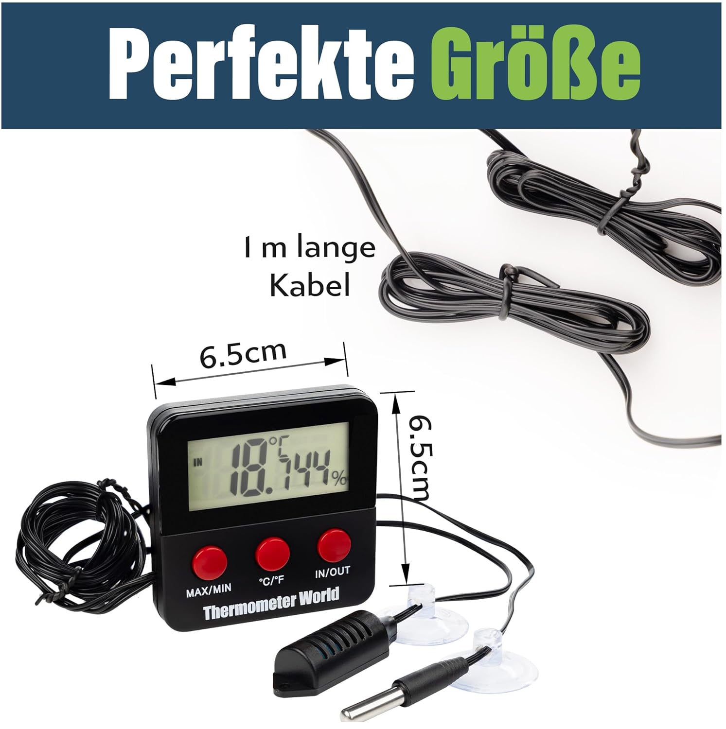 Thermometer World Digitales Thermo-Hygrometer Terrarium - Bild 2