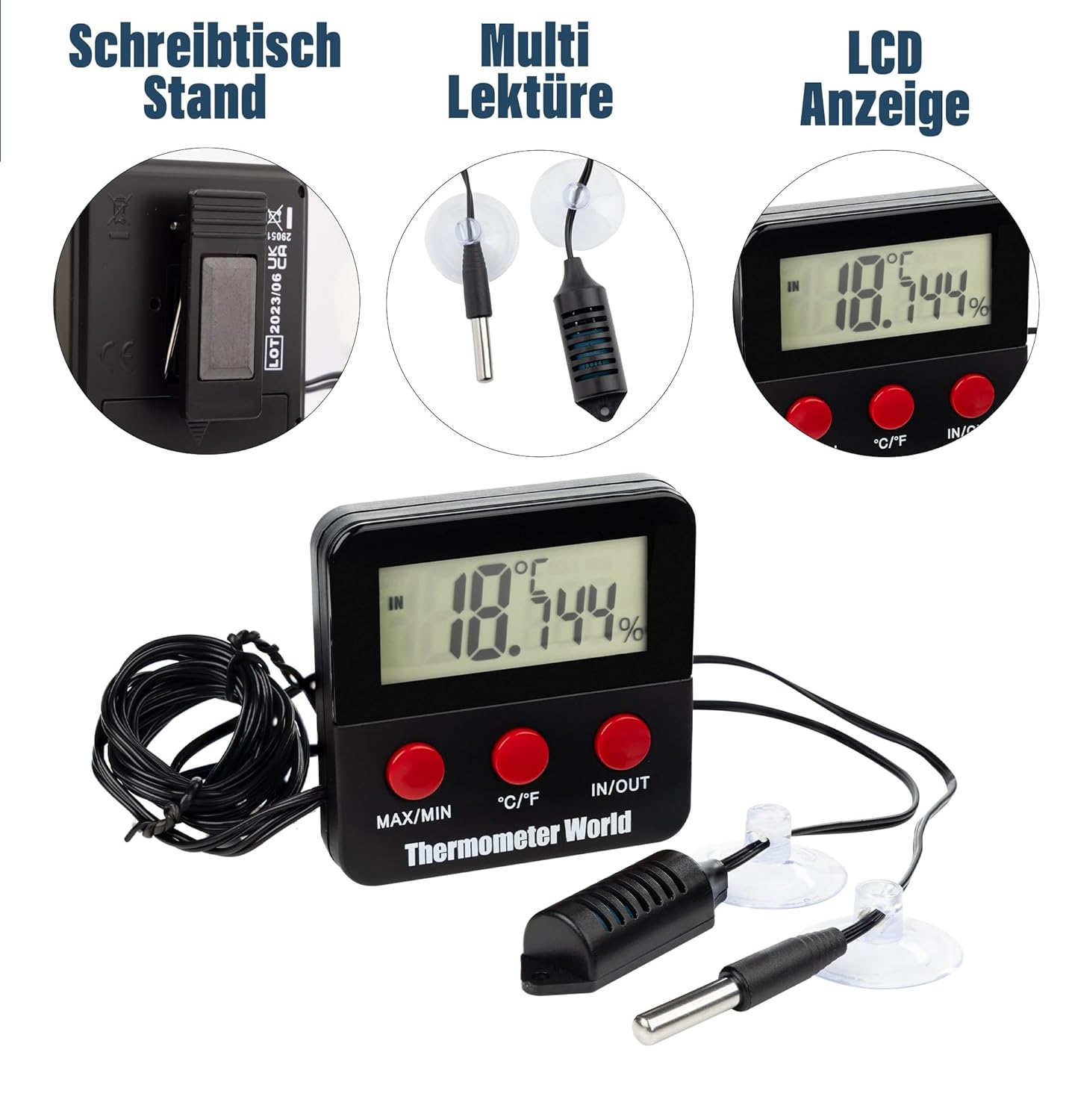 Thermometer World Digitales Thermo-Hygrometer Terrarium - Bild 4