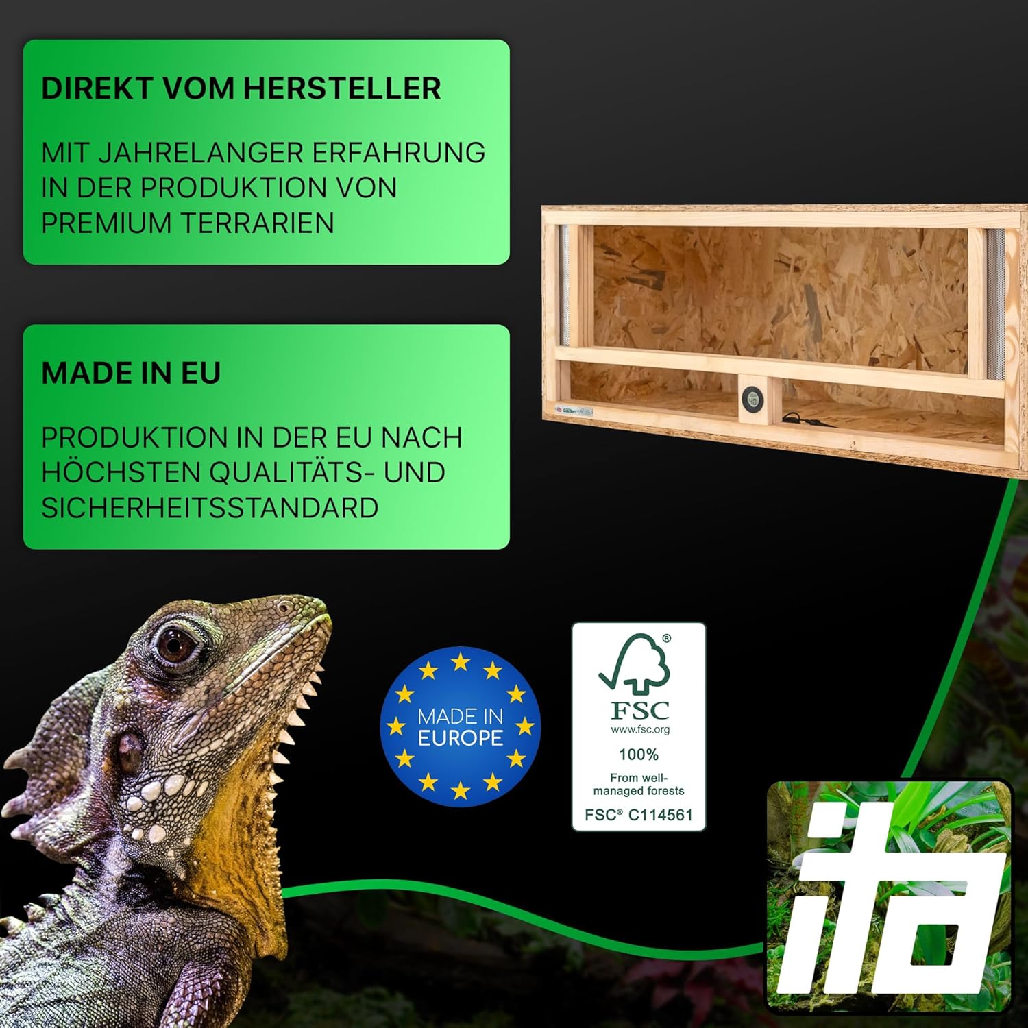 ITA Holzterrarium 100×40×40 cm - Bild 2