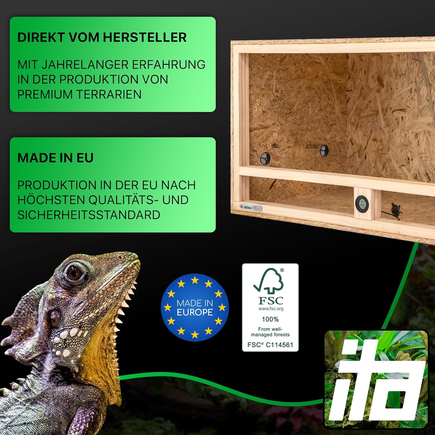 ITA Holzterrarium 100×50×50 cm - Bild 2
