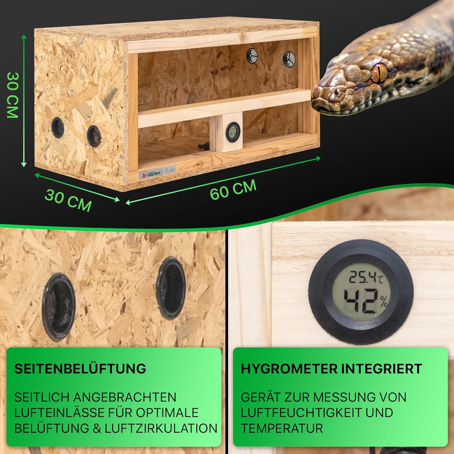 ITA Holzterrarium 60×30×30 cm - Bild 3
