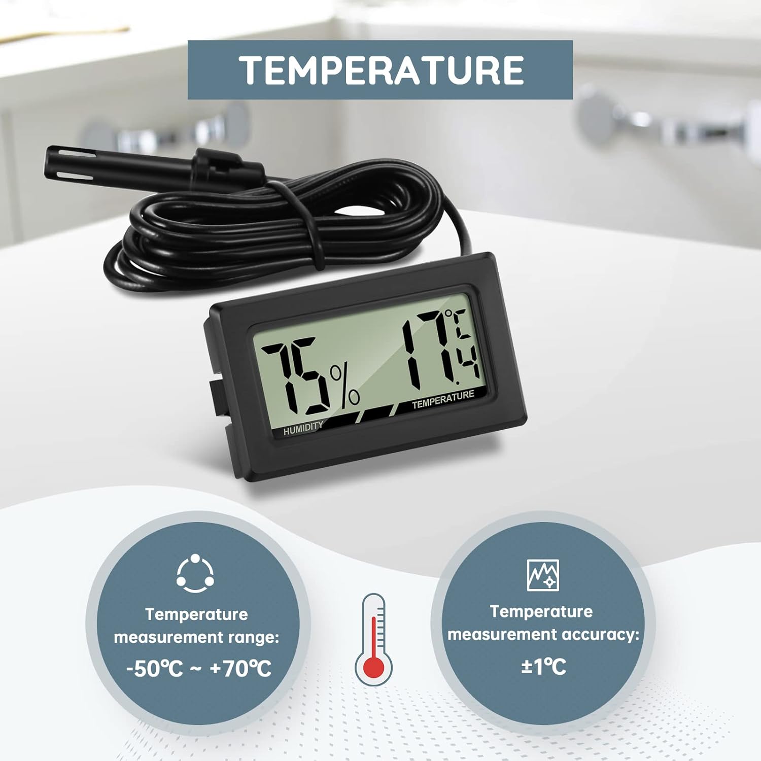 Thlevel Digitales Thermo-Hygrometer Terrarium - Bild 3