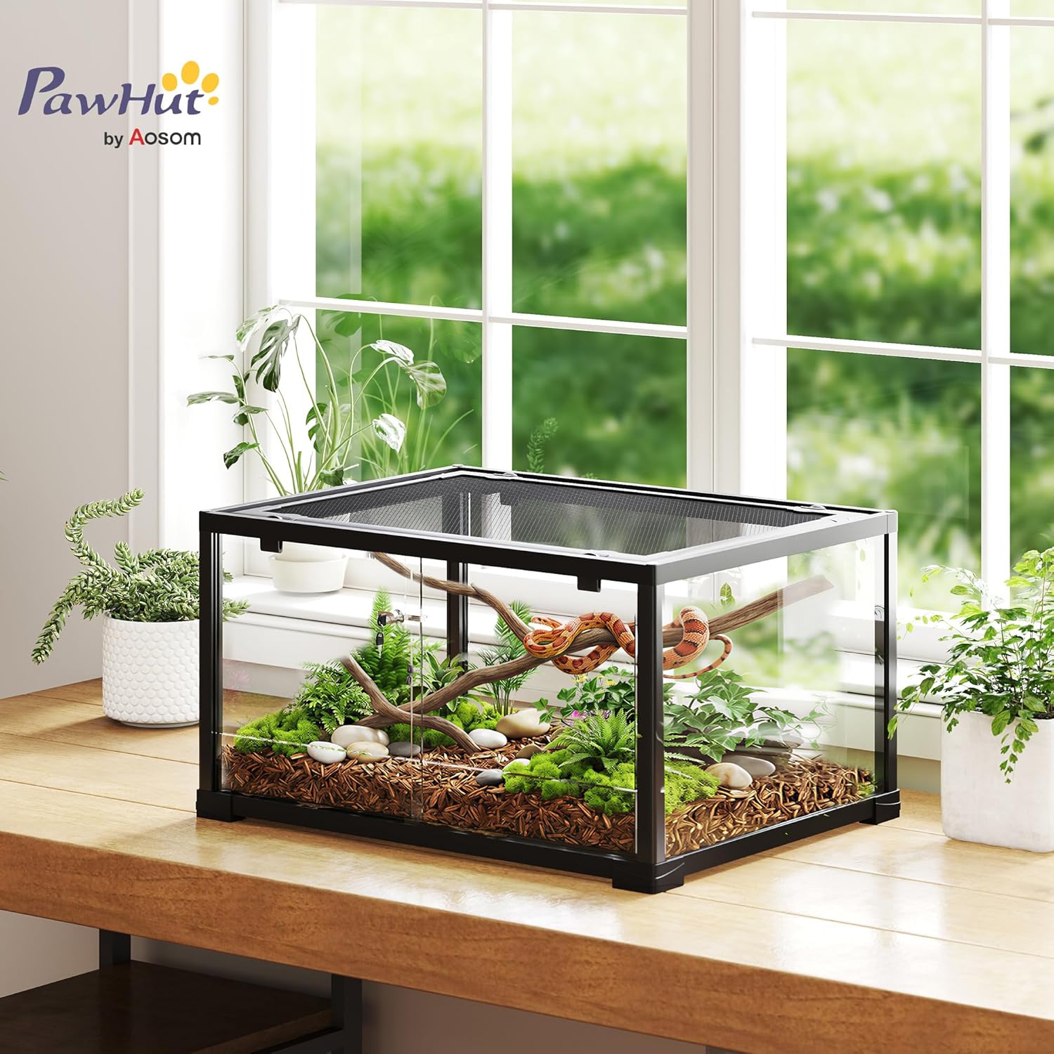 PawHut Glasterrarium 60×45×32 cm - Bild 2