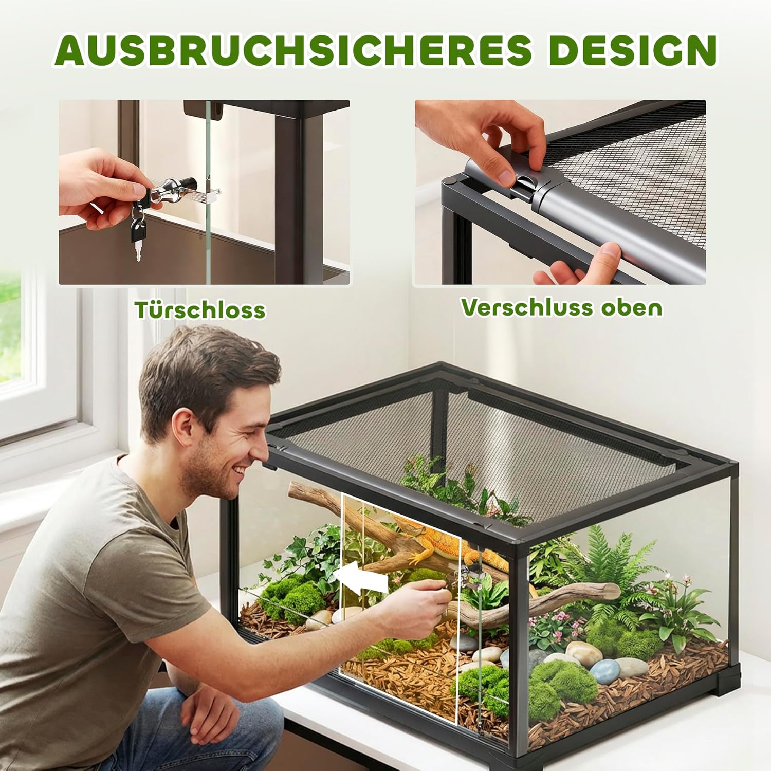 PawHut Glasterrarium 60×45×32 cm - Bild 3