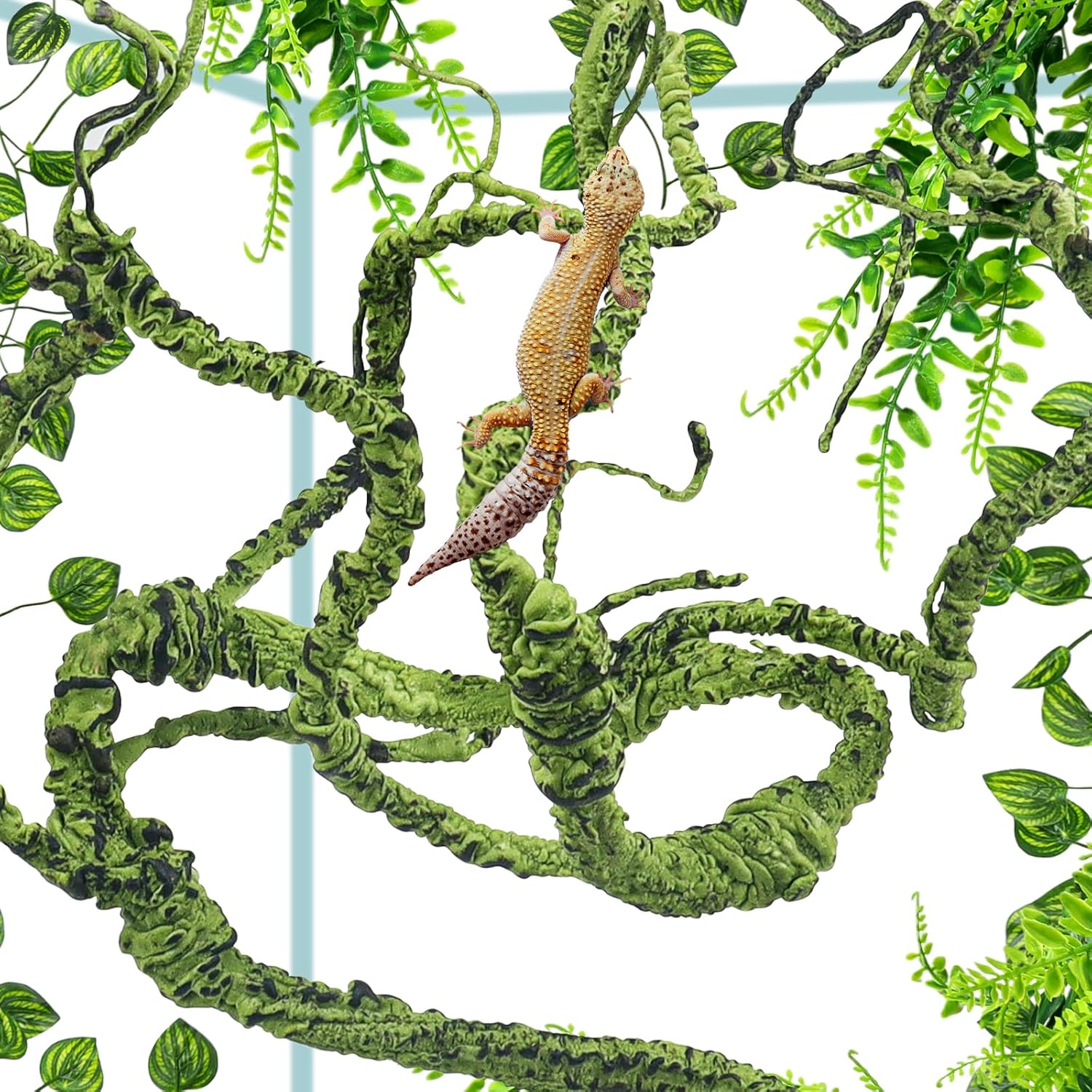 QUOZUO Reptilien Künstliche Pflanzen Biegbare Holzbrücken - Bild 3