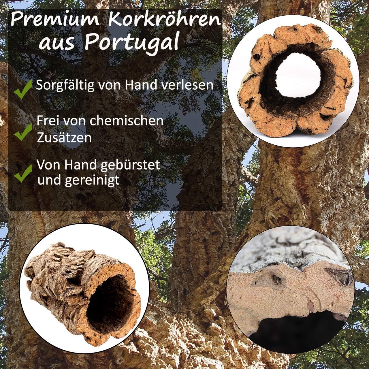 Vogelgaleria Korkröhre Naturkork 20 cm - Bild 3